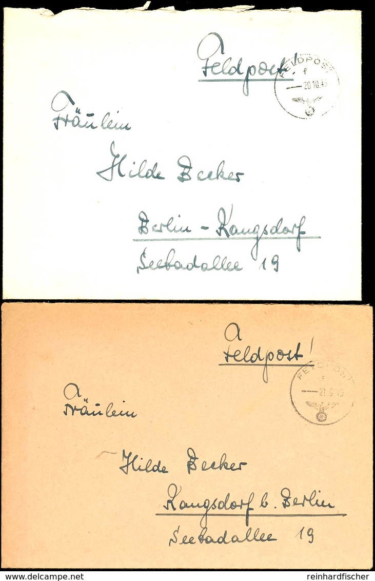 1943, Kriegsmarine, 2 Feldpost-Briefe (mit Inhalt) Mit Absenderangabe Feldpost-Nr. M 30162 (= Schlachtschiff "Tirpitz")  - Autres & Non Classés