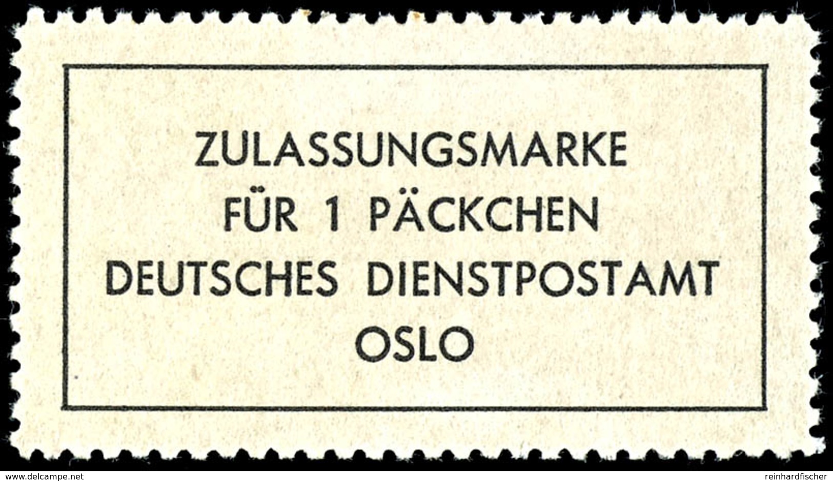 Oslo, Zulassungsmarke, Tadellos Ungebraucht Mit Originalgummierung Und Falzrest, Fotoattest  Krischke (2005): "echt Und  - Sonstige & Ohne Zuordnung