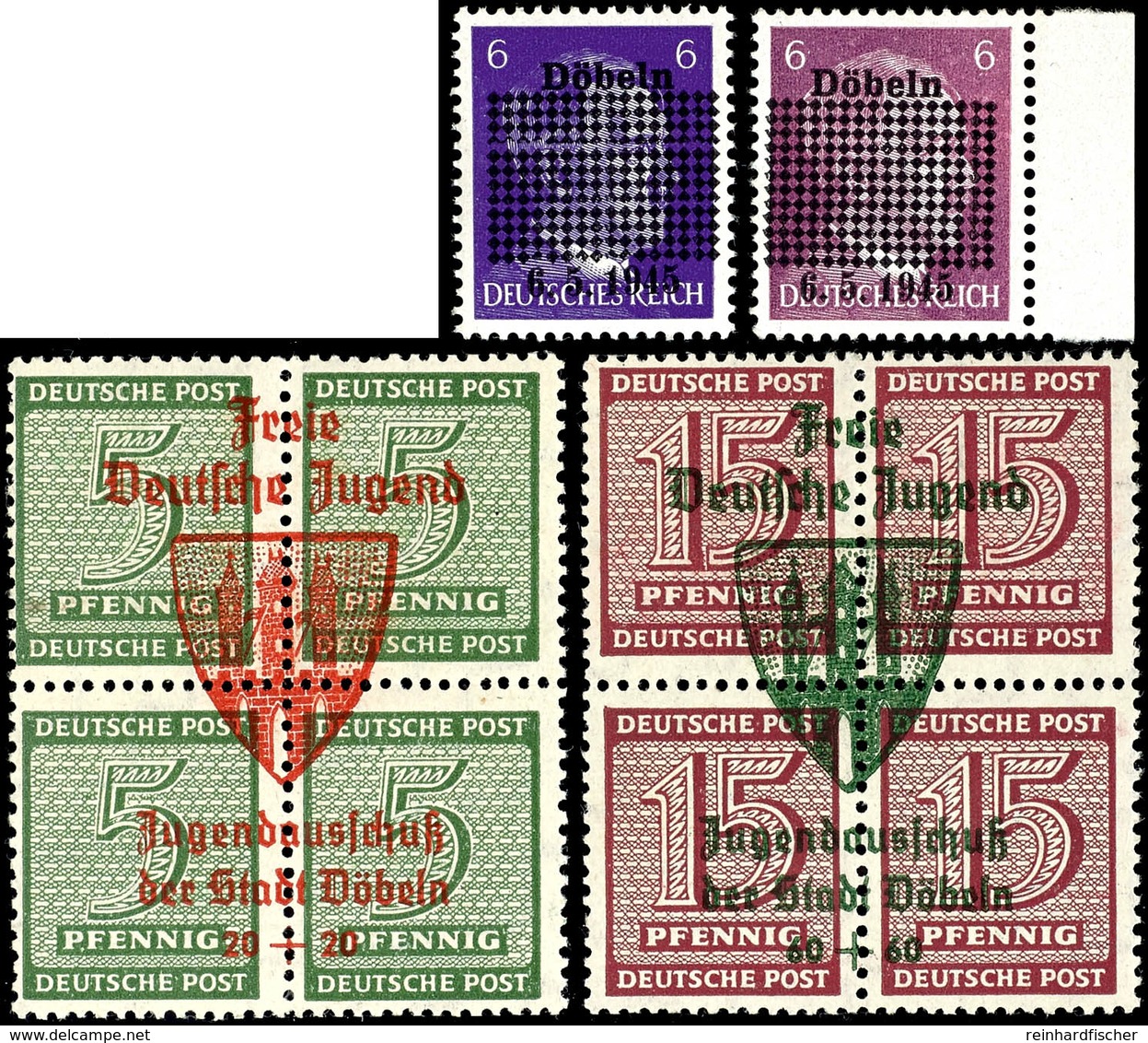 6 Pfg., Beide Farben, 20 Und 60 Pfg. Jugendtag, Je Postfrisch, Mi. 240 ,-, Katalog: 1a/b,2/3 ** - Döbeln