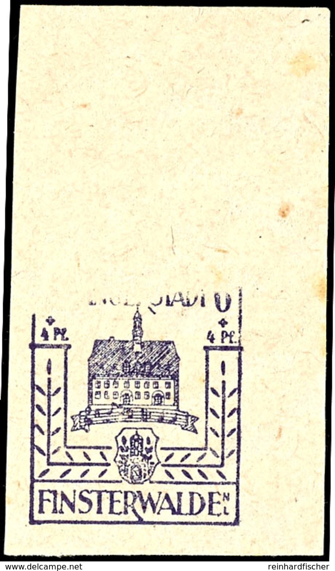 6 + 4 Pfg Wiederaufbau Mit Markantem Druckausfall Oben, Wertziffer Und "Sängerstadt" Fast Völlig Fehlend, Mit Rechter Ob - Finsterwalde