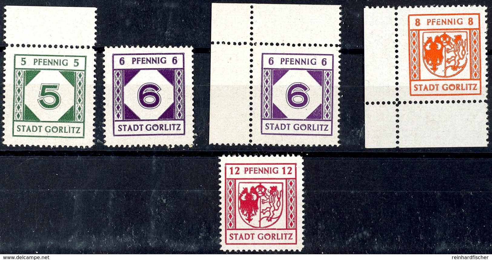 5 Pfg Bis 12 Pfg Freimarken, 6 Pfg In Beiden Farben, Tadellos Postfrisch, Mi. 510.-, Katalog: 9/12y ** - Görlitz