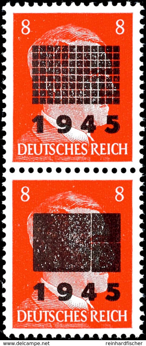 8 Pfg Hitler Im Senkrechten Paar Mit Den Aufdrucken In Type I (oben) Und IIb (unten), Tadellos Postfrisch ,gepr. Zierer  - Sonstige & Ohne Zuordnung