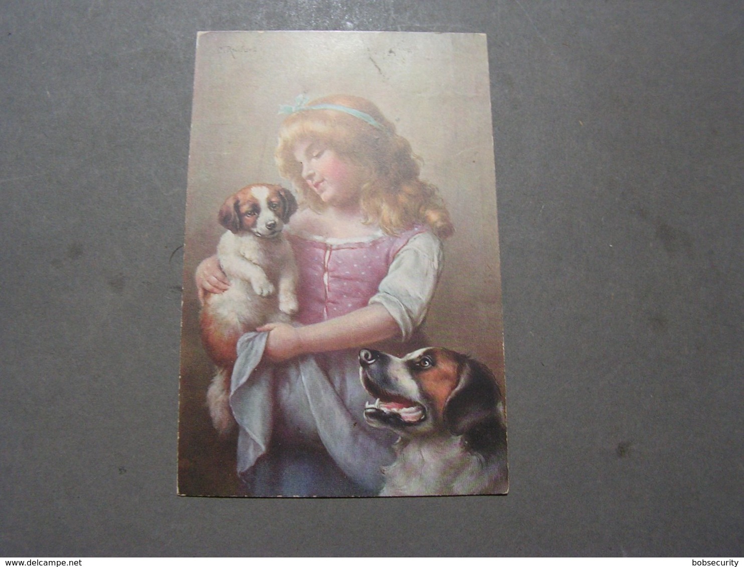 Schönes  Mädchen Mit Hund Portrait, Fillet, Girl, Child 1918 Aus Pforzheim - Abbildungen