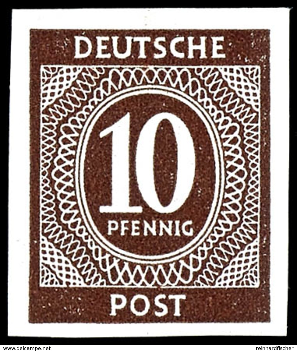 10 Pfg. Ziffern, Ungezähnt, Postfrisch (kleine Gummifreie Stelle), Sign. HP, Fotobefund Hohmann BPP, Mi. 250,-, Katalog: - Sonstige & Ohne Zuordnung