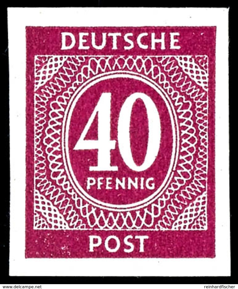 40 Pfg. Ziffern, Ungezähnt, Postfrisch, Sign. Bühler, Fotobefund Hohmann BPP: "echt Und Einwandfrei", Mi. 400,-, Katalog - Sonstige & Ohne Zuordnung