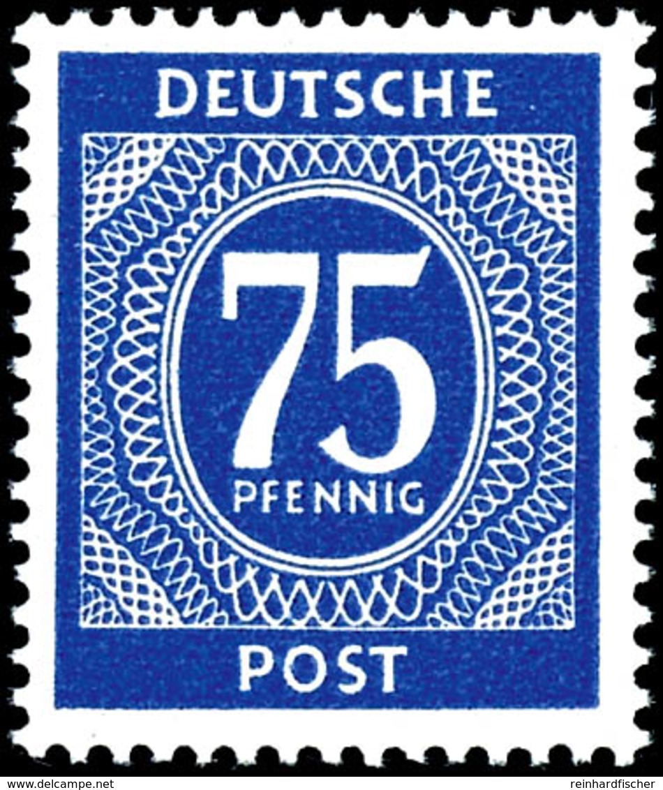 75 Pfg. Ziffer , Wasserzeichen Steigend, Postfrisch, Geprüft Schlegel BPP, Mi. 300.-, Katalog: 934y ** - Autres & Non Classés