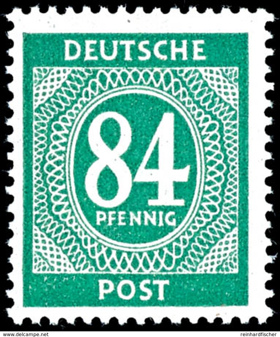 84 Pfg. Ziffern, Grün, Postfrisch, Farbbefund Bernhöft, Mi. 160,-, Katalog: 936d ** - Autres & Non Classés