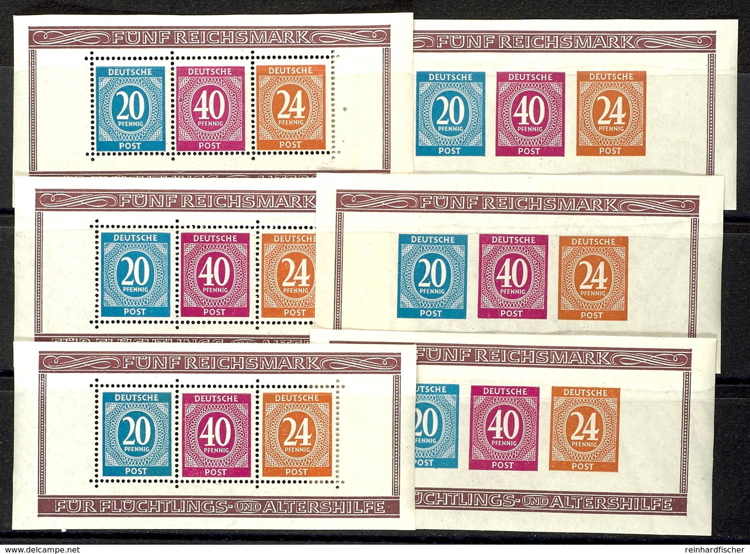 Briefmarkenausstellungs-Blocks, Drei Blockpaare, Zweimal Tadellos Postfrisch, Einmal Ungebraucht (ein Block Kleiner Gumm - Other & Unclassified