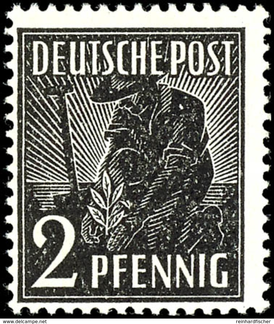 2 Pfg. Ohne Wasserzeichen, Postfrisch, Doppelt Geprüft Dr. Dub, Mi. 150.-, Katalog: 943z ** - Sonstige & Ohne Zuordnung