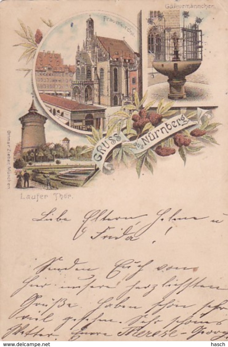 2515100Gruss Aus Nürnberg, (Poststempel 1895)( Sehe Ecken Und Kanten) - Nuernberg