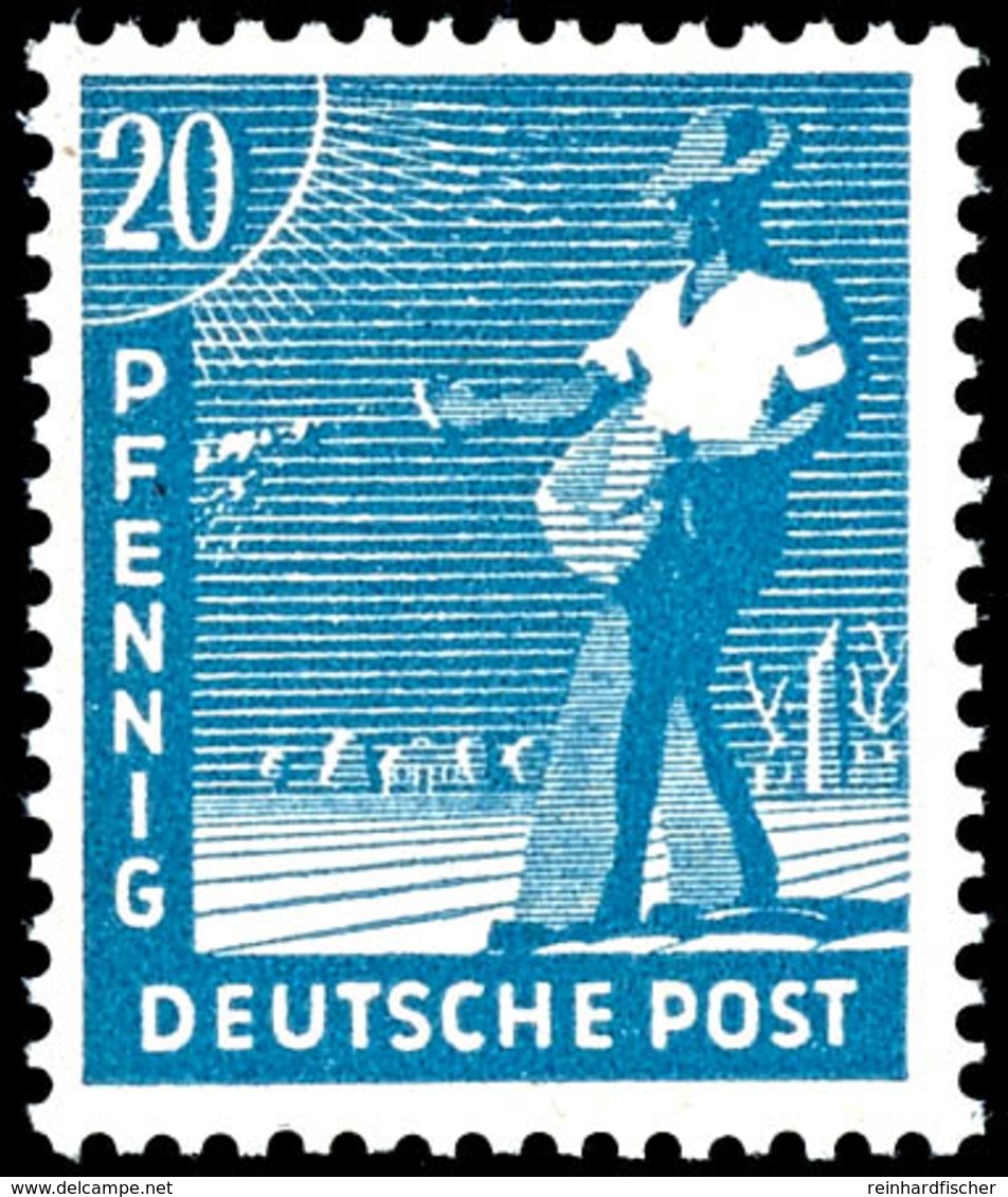 20 Pfg. Arbeiter Grünlichblau, Postfrisch, Farbbefund Bernhöft, Mi. 180,-, Katalog: 950d ** - Sonstige & Ohne Zuordnung