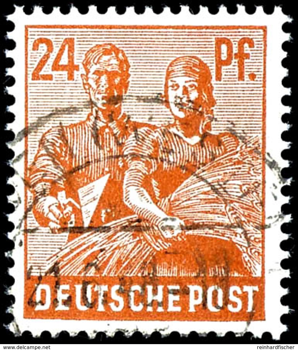 24 Pfg. Arbeiter Lebhaftbraunorange, Gest., Farbbefund Bernhöft, Mi. 160,-, Katalog: 951d O - Sonstige & Ohne Zuordnung