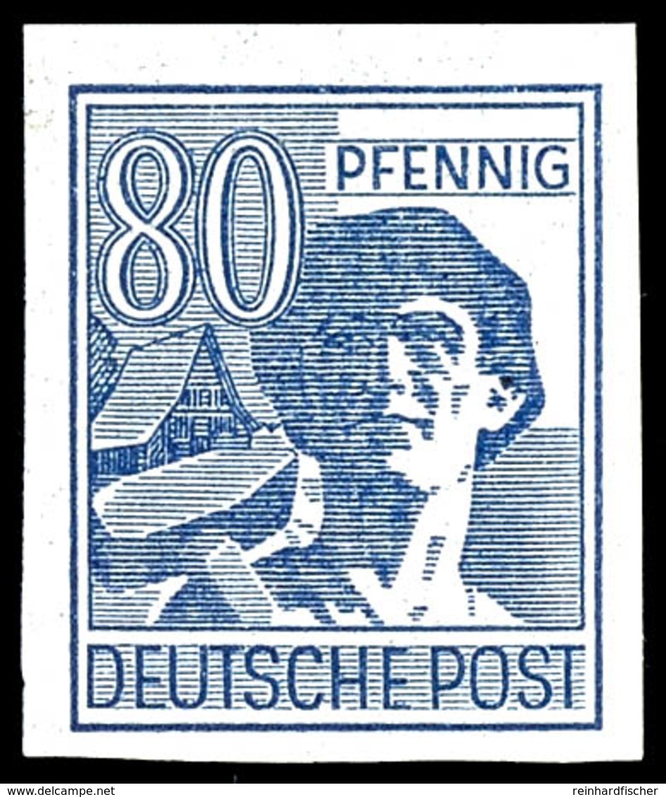 80 Pfg. Arbeiter Ungezähnt, Postfrisch, Sign. Dr. Oertel, Mi. 300,-, Katalog: 957U ** - Sonstige & Ohne Zuordnung