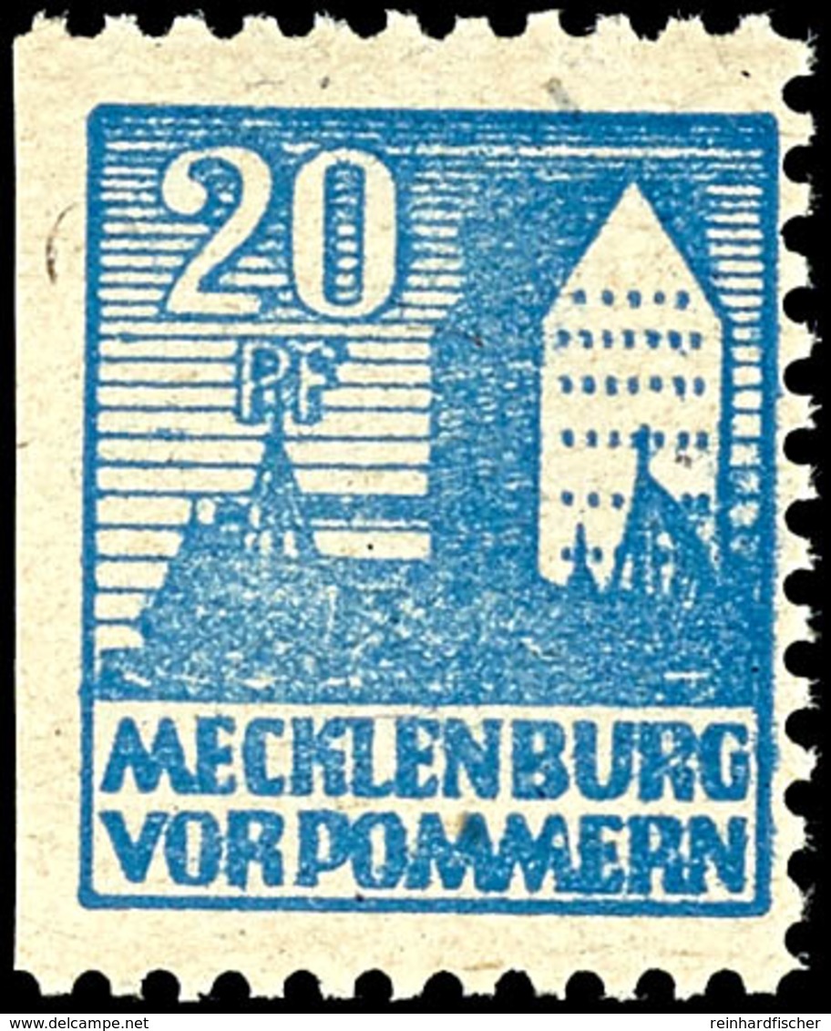 20 Pfg Abschiedsserie Lebhaftgrauultramarin Links Ungezähnt, Tadellos Postfrisch, Tiefst Gepr. Thom BPP, Diese Zähnungsv - Other & Unclassified