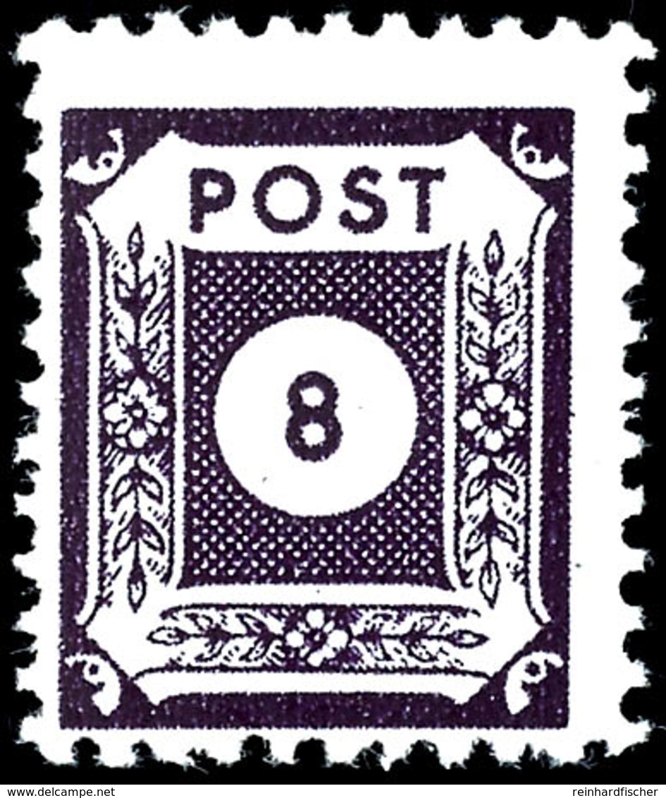 8 Pf. Schwarzviolett, Zähnung Coswig I, Tadellos Postfrisch, Gepr. Ströh BPP, Mi. 650,-, Katalog: 44DIb ** - Other & Unclassified