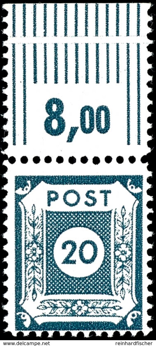 20 Pf. Schwärzlichblaugrau, Zähnung Coswig III, Tadellos Postfrisch, Gepr. Ströh BPP, Mi. 200,-, Katalog: 48DIIIc ** - Autres & Non Classés