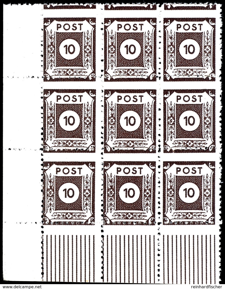 10 Pf. Postmeistertrennung Klotzsche Im 9er-Block Aus Der Linken Unteren Bogenecke Tadellos Postfrisch, Jeder Wert Tiefs - Other & Unclassified