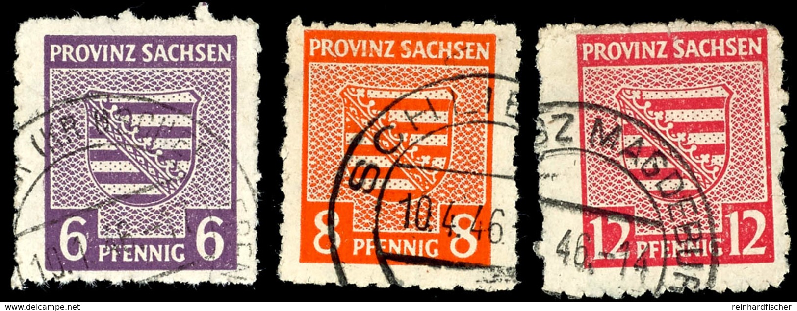 6 Pf. - 12 Pf. Mit Postmeisterdurchstich, Tadellos, Gest., Gepr. Ströh/Jasch BPP, Katalog: 69/71XDa O - Other & Unclassified