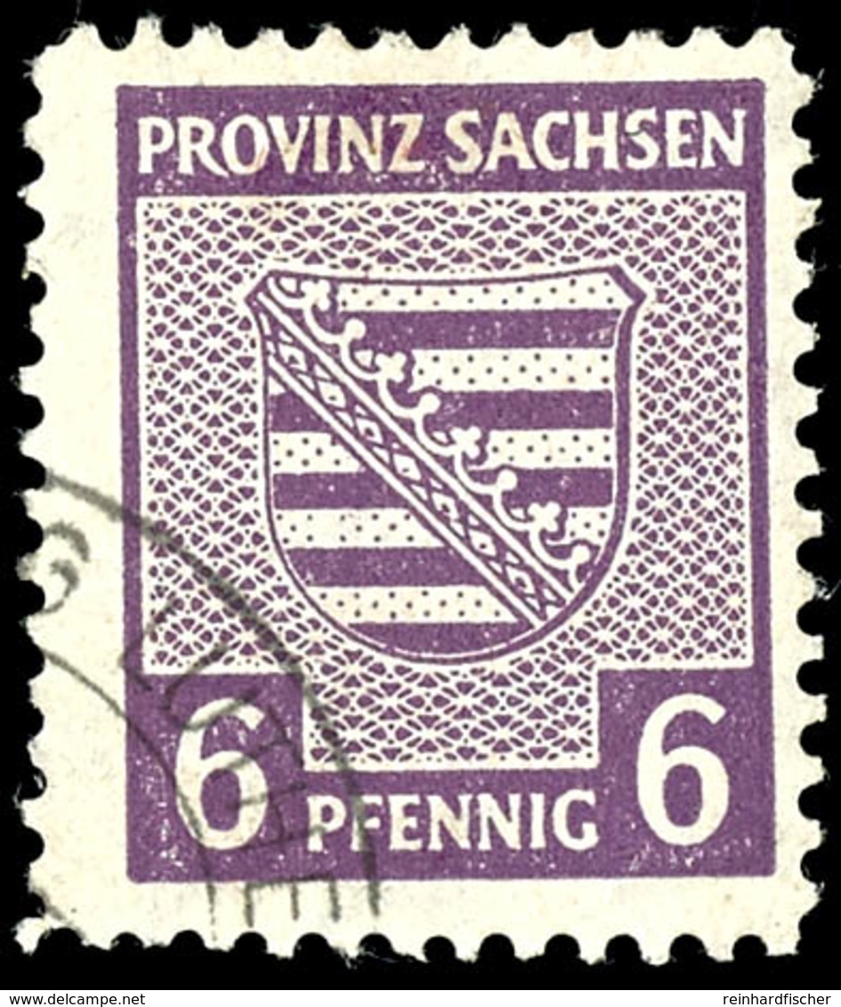 6 Pfg Wappen Rötlichgrauviolett Mit Postmeistertrennung Von Wittenberg, Tadellos Gestempelt "NAUMBURG (SAALE)", Gepr. St - Other & Unclassified