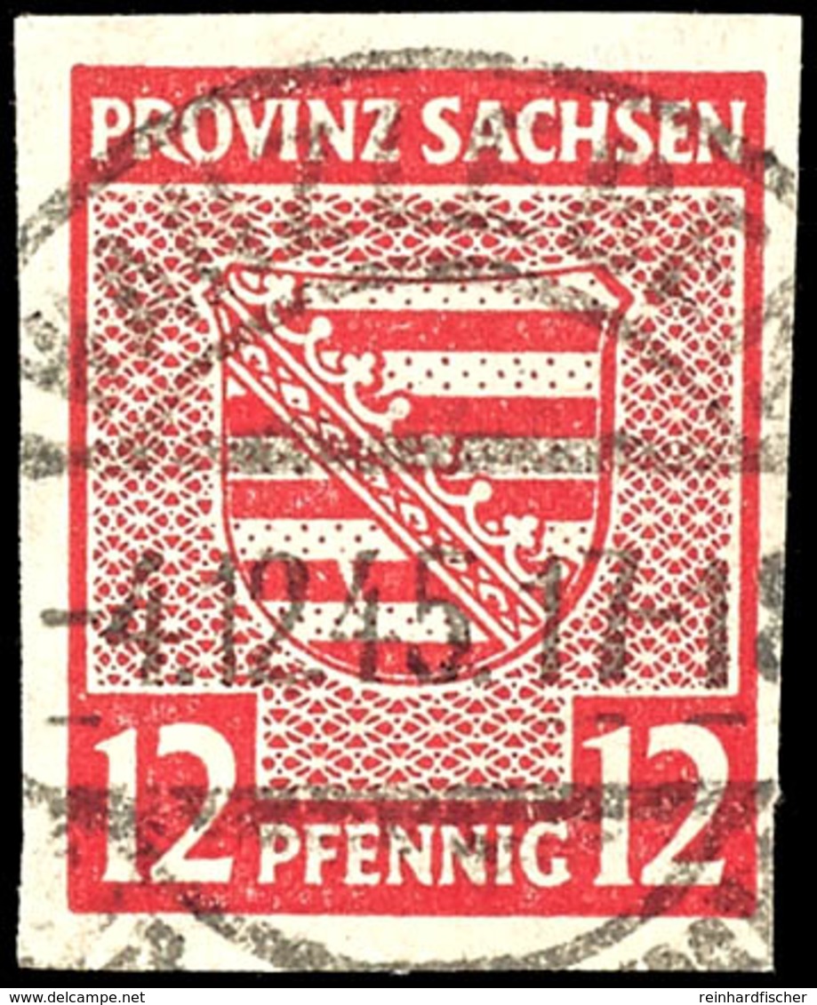 12 Pf. Rosarot Mit Plattenfehler I, Tadellos, Gest., Gepr. Ströh BPP, Mi. 500,-, Katalog: 71X I O - Other & Unclassified