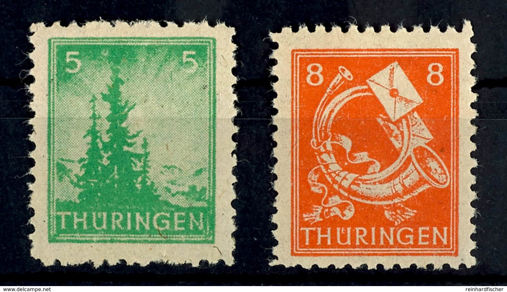 5 Und 8 Pfg Freimarken, Je Auf Dünnem Papier Yy, Tadellos Postfrisch, Gepr. Ströh BPP, Mi. 175.-, Katalog: 94AYbyy,96AYy - Other & Unclassified