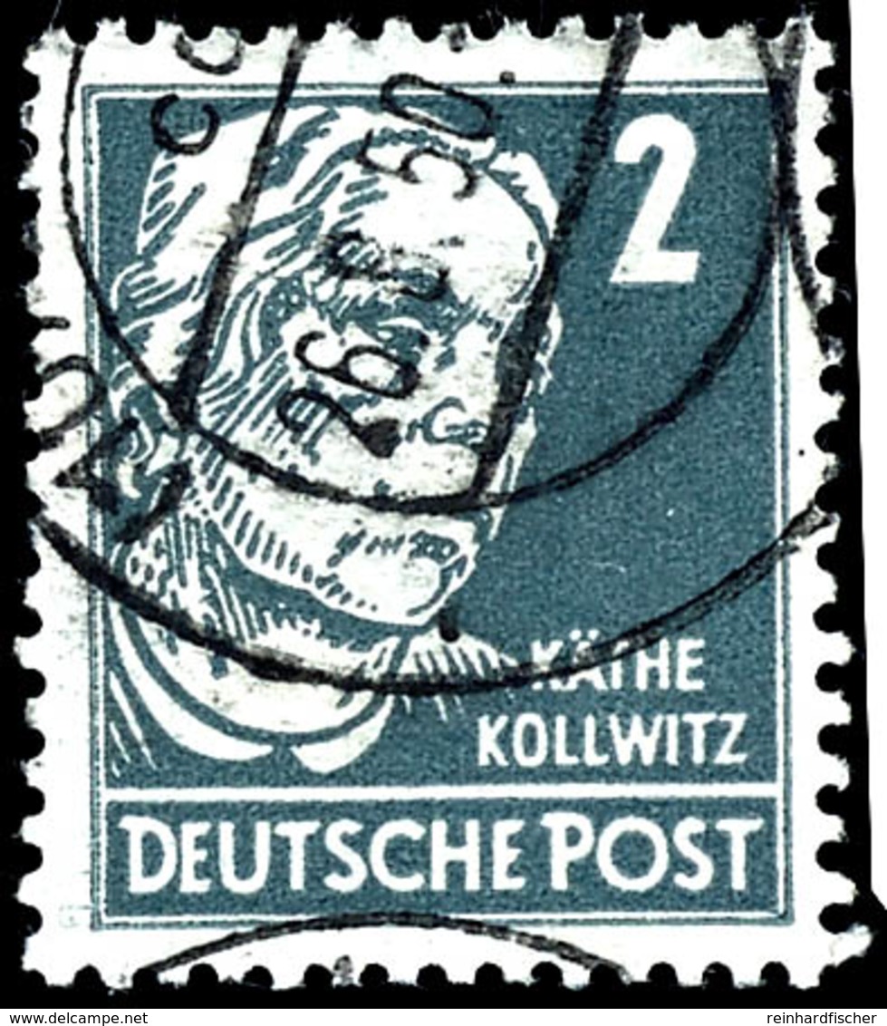 2 Pfg. Köpfe Grünlichgrau, Gest., Gepr. Mayer BPP, Mi. 200,-, Katalog: 212c O - Other & Unclassified