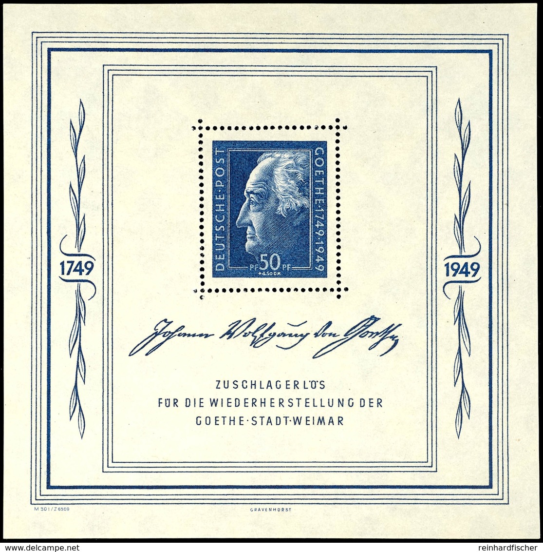 Blockausgabe "Goethe", Tadellos Postfrisch, Gepr. Schönherr BPP, Mi. 250.-, Katalog: Bl.6 ** - Other & Unclassified