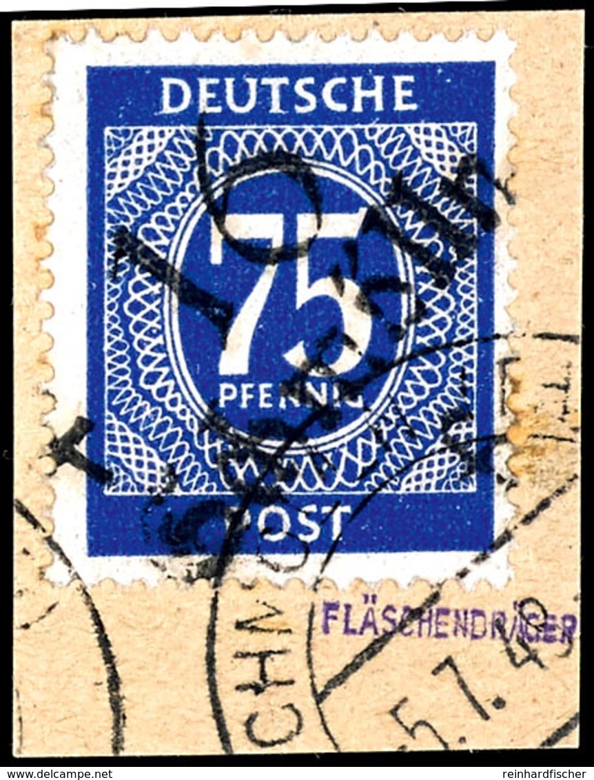 Ziffer 75 Schmölln F, Paketkartenabschnitt, Reiner Bedarf, Seltene Wertstufe, Michel 150,-  Gepr. V. Heintze BPP, Katalo - Altri & Non Classificati