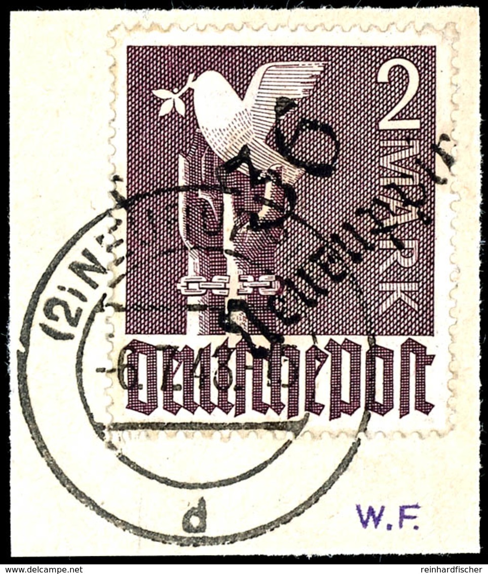 1 Mark Und 2 Mark Neuruppin, Briefstück, Pracht, Michel 285,-  Gepr. Ballschmidt BPP, Dr. Modry BPP, Katalog: IIaVII,IIb - Other & Unclassified