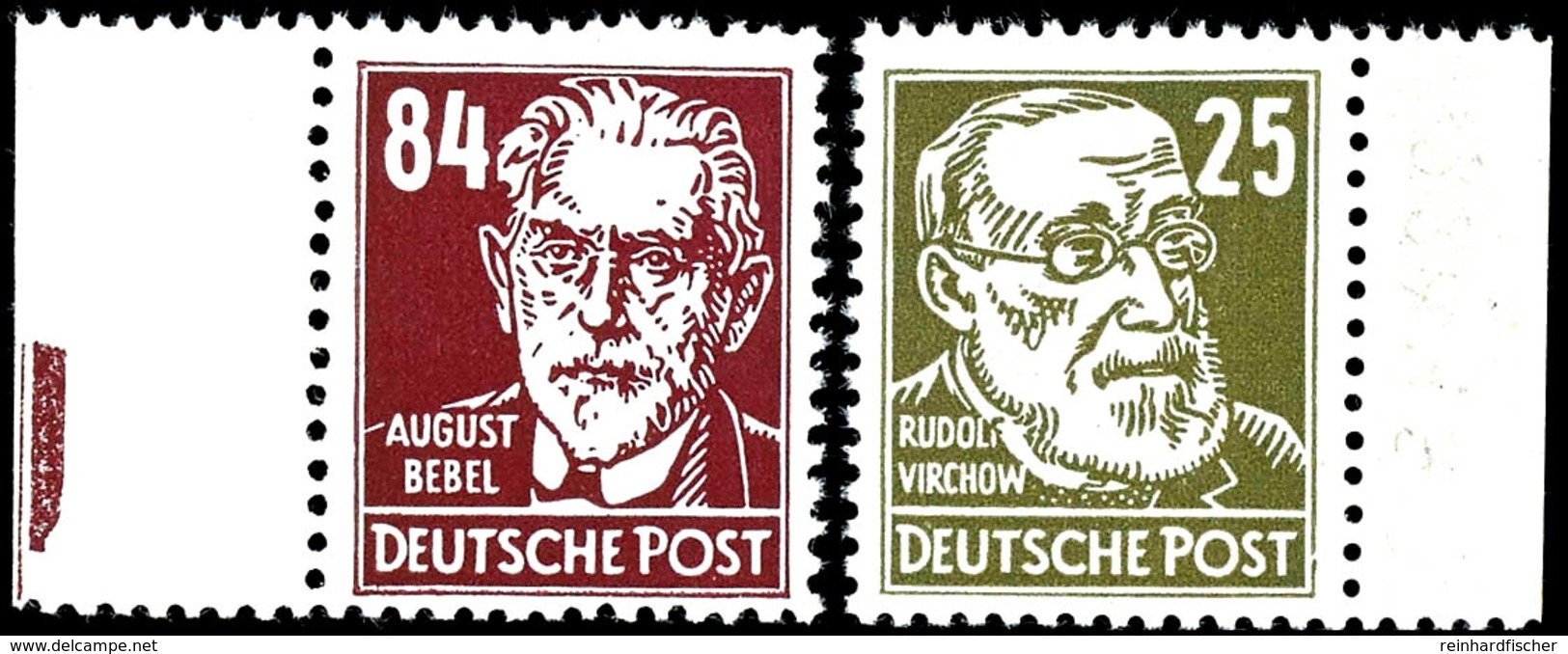 2 Pfg Bis 84 Pfg Köpfe Köpfe, 16 Werte Einschl. 80 Pfg. Lack, Ober Und Seitenrandstücke Teils Mit Randleisten, Postfrisc - Autres & Non Classés