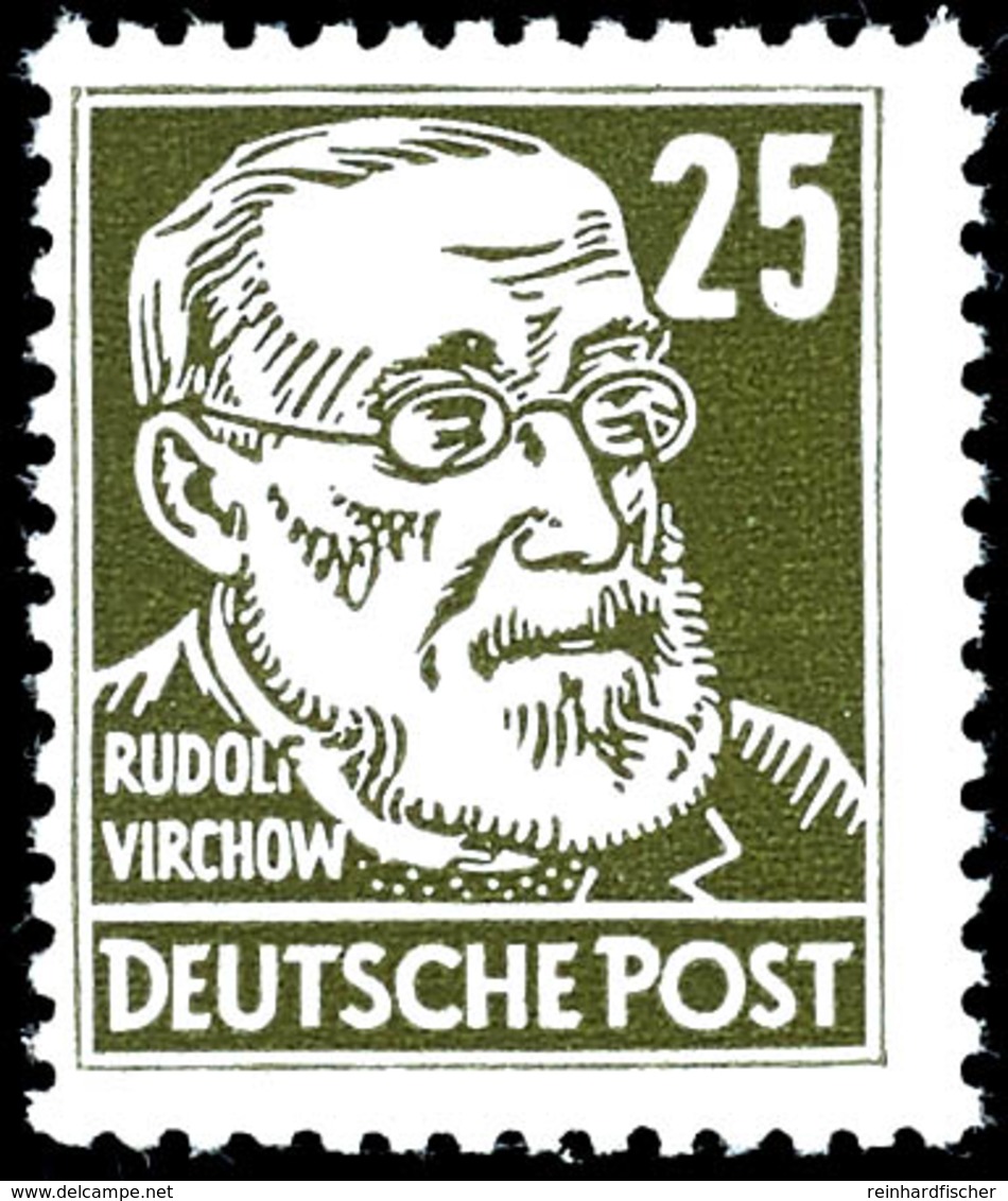 25 Pfg. Köpfe, Braunoliv, Wasserzeichen Type II, Postfrisch, Fotoattest Schönherr BPP: "echt Und Einwandfrei", Mi. 1.000 - Sonstige & Ohne Zuordnung