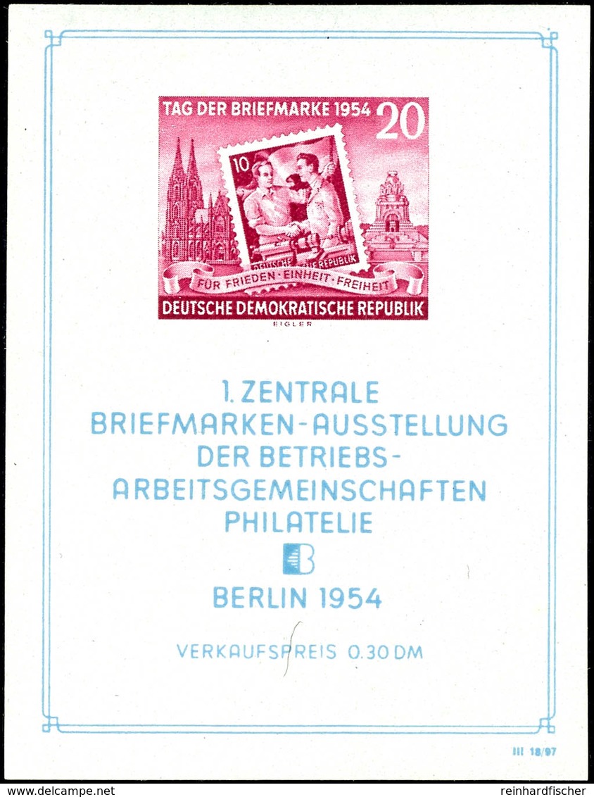 Briefmarkenausstellung - Block Mit Plattenfehler "Punkt über Rechtem Oberen Block - Einfassungsornament", Postfrisch, Mi - Other & Unclassified