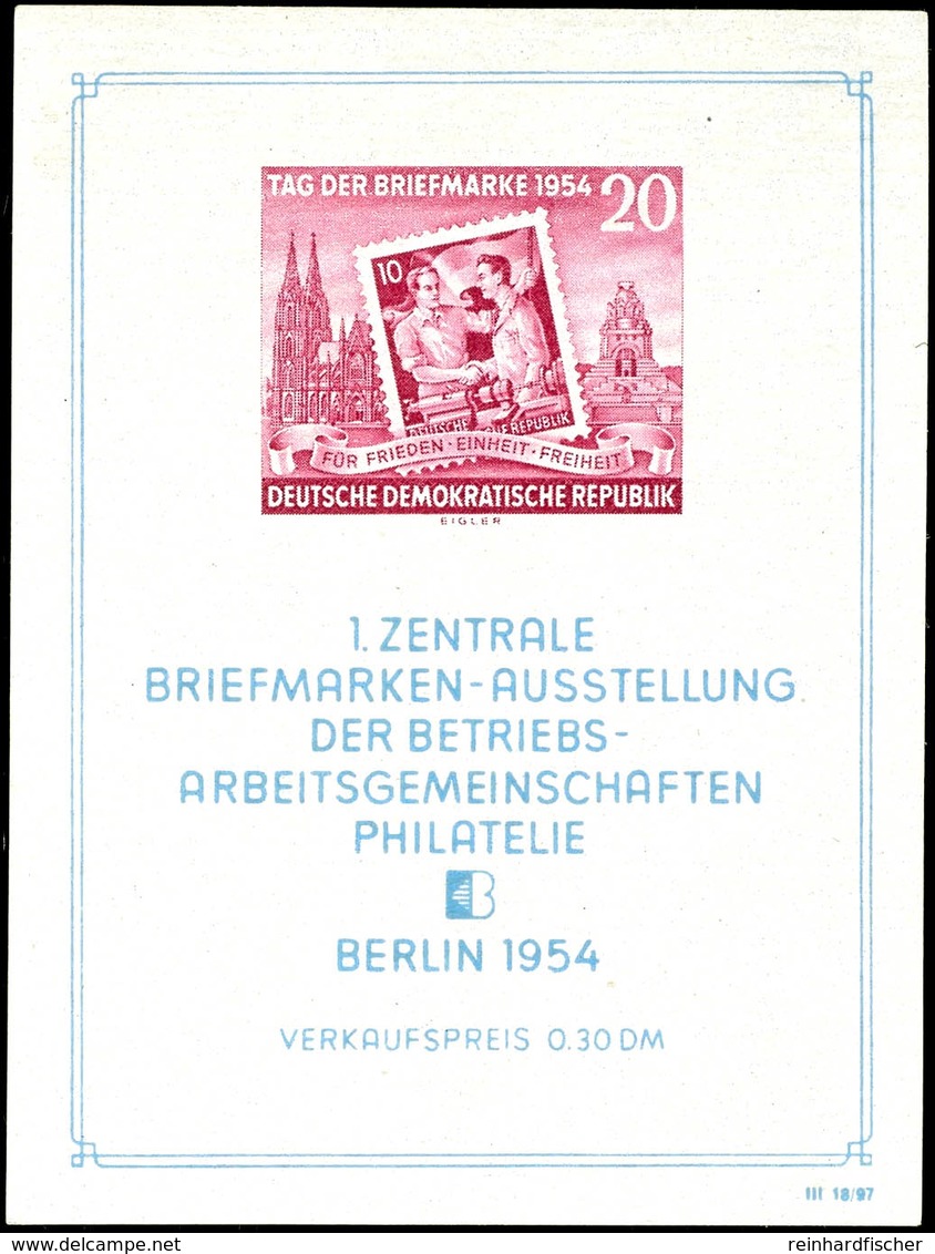 Blockausgabe "Erste Zentrale Briefmarkenausstellung Der Betriebsarbeitsgemeinschaften Philatelie, Berlin", Wasserzeichen - Other & Unclassified