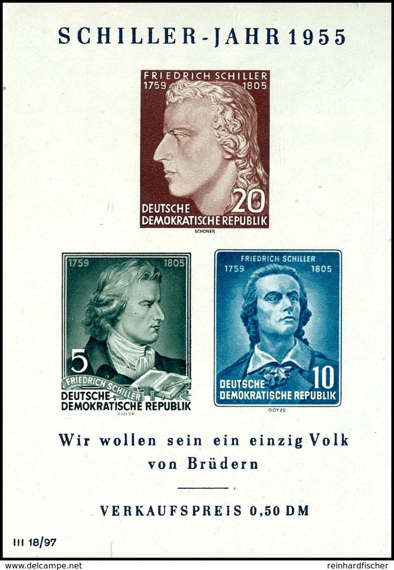 Schillerblock, 5 Pfg. "2 Warzen Auf Wange", Postfrisch, Gepr. Schönherr BPP, Mi. 300,-, Katalog: Bl.12II ** - Other & Unclassified