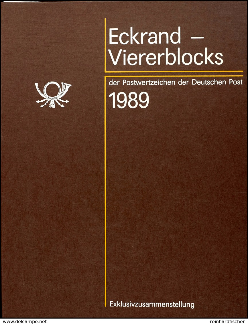 1989, Jahres-Exklusivzusammenstellung Mit Eckrand-4er-Blocks, Tadellos Im Schuber, Auflage 850 Stück, Mi. 800.-  ** - Other & Unclassified