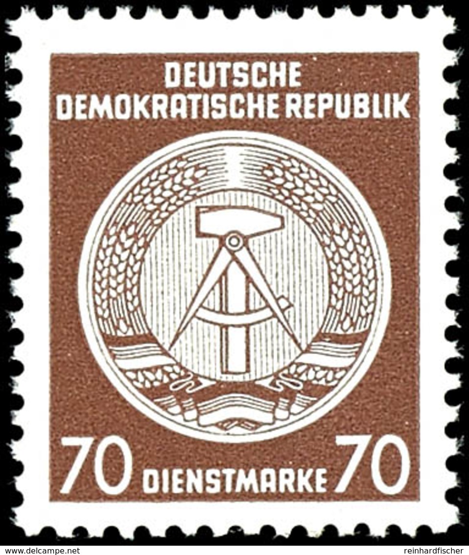 70 Pfg Dienstmarke, Type XI, Mit Senkrechtem Statt Waagerechten Wasserzeichen, Tadellos Postfrisch, Unsigniert, Fotobefu - Other & Unclassified