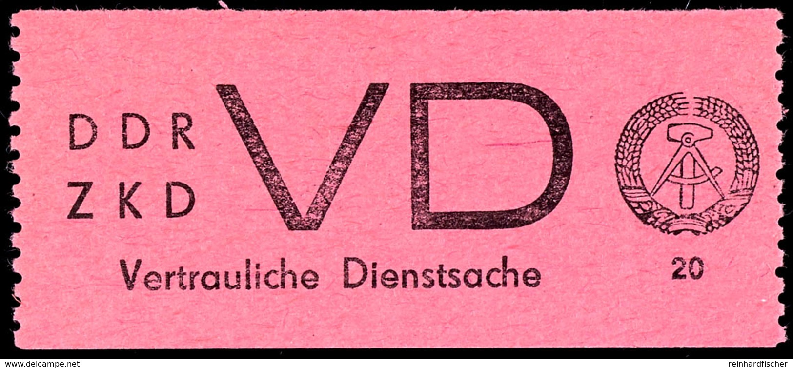 20 Pfg. Auf Hellrosa Mit Plattenfehler "fehlende Granne In Ährenkranz Oben Rechts", Postfrisch, Tadellos, Sehr Selten, F - Sonstige & Ohne Zuordnung