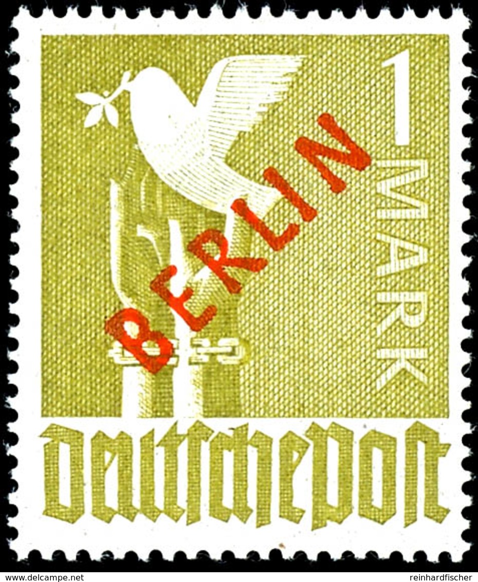 1 M. Rotaufdruck, Tadellos Postfrisch, Unsigniert, Neuer Fotobefund H.-D. Schlegel BPP (2019) "...postfrisch. Marke Und  - Other & Unclassified