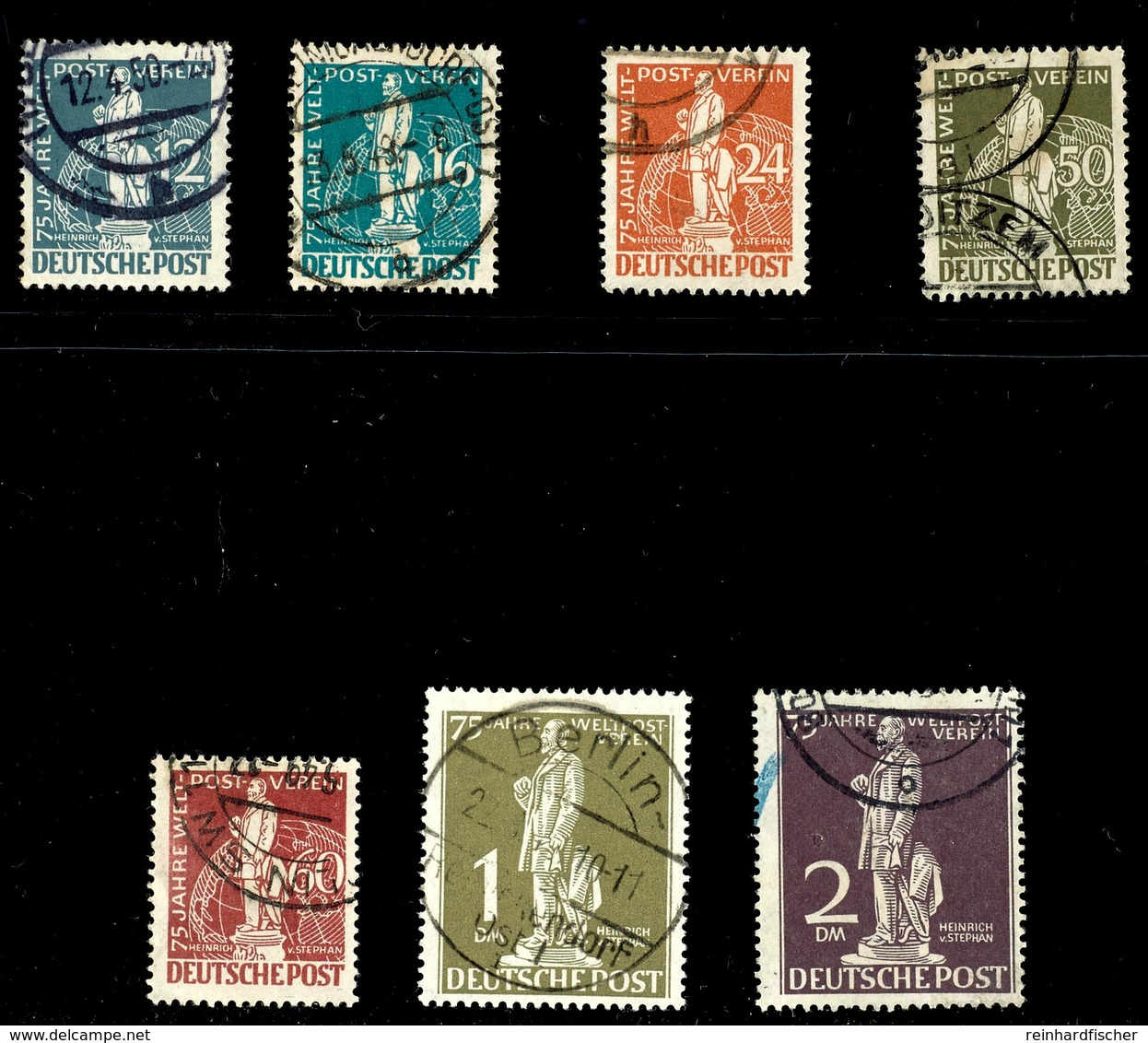 12 Pfg. Bis 2 Mk., UPU, 7 Werte Kpl. Gest. (2 RM Zusätzl Blaustrich), 60 Pfg., 1 Und 2 Mk. Je Gepr. Schlegel BPP, Mi. 32 - Autres & Non Classés