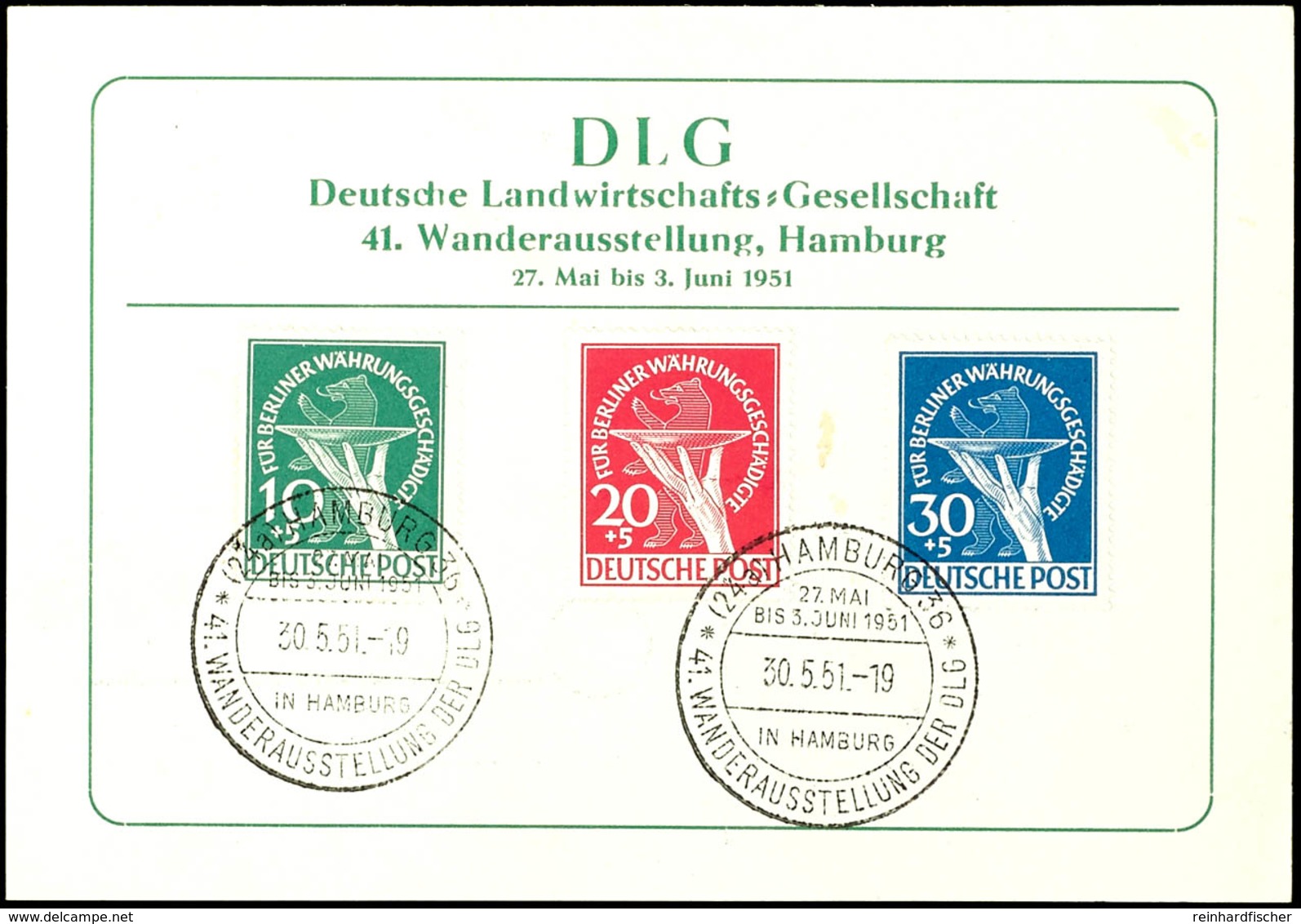 10 - 30 Pfg Währungsgeschädigte, Dabei Die 10 Pfg Mit Plattenfehler II "grüner Punkt Rechts Am Handgelenk", 3 Werte Komp - Autres & Non Classés