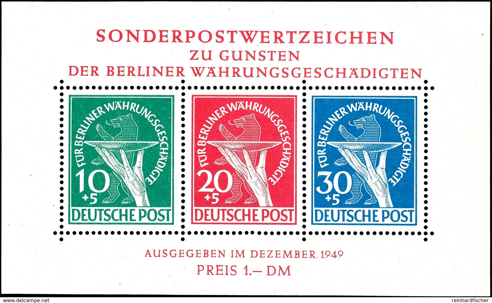 Währungsgechädigten-Block, Postfrisch, Mi. 950,-, Katalog: Bl.1 ** - Other & Unclassified