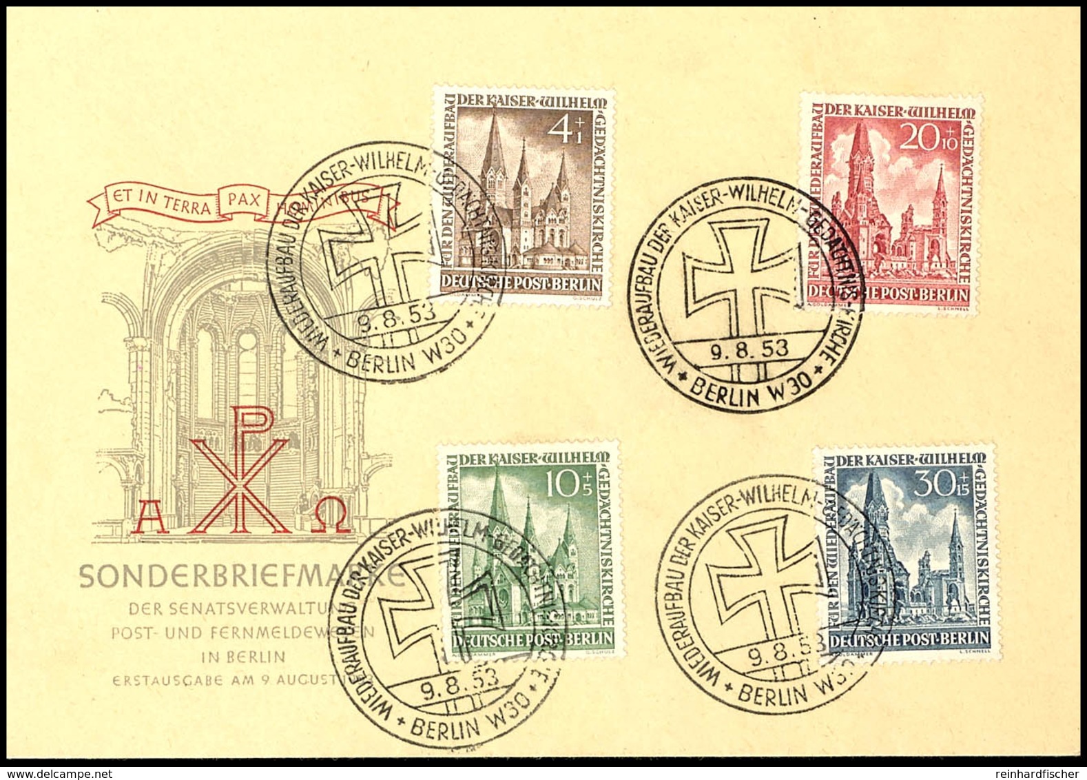 4 - 30 Pfg. Gedächtniskirche Auf Amtlichem FDC, Mi. 400.-, Katalog: 106/09FDC BF - Autres & Non Classés