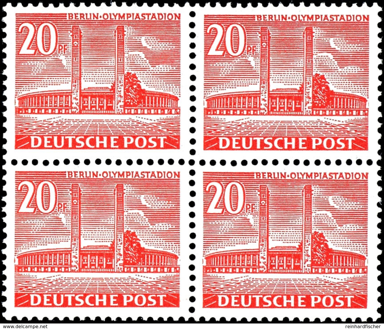 4 Und 20 Pfg Bauten II, Je 4er-Block, Tadellos Postfrisch, Unsigniert, Mi. 430.-+, Katalog: 112/13(4) ** - Autres & Non Classés