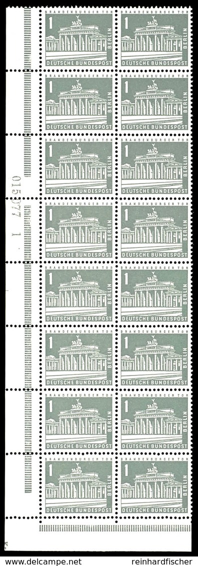 1 Pfg Berliner Stadtbilder II, Senkrechter 16er-Block (optisch) Mit Linker Unterer Bogenecke Und Druckerzeichen "Kr" Neb - Autres & Non Classés