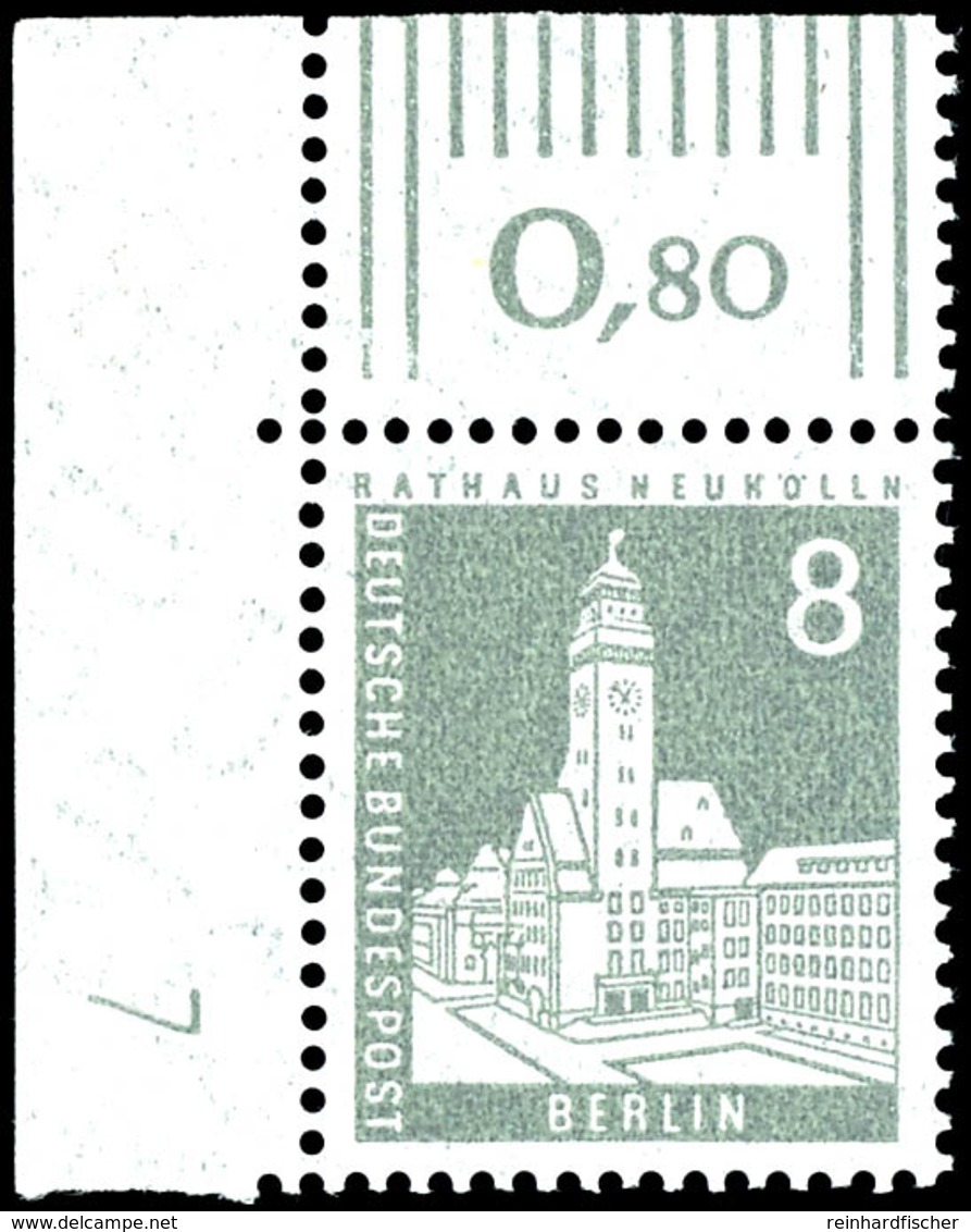 8 Pfg Berliner Stadtbilder II, Linke Obere Bogenecke Mit Druckerzeichen "7", Tadellos Postfrisch, Unsigniert, Kabinett,  - Autres & Non Classés