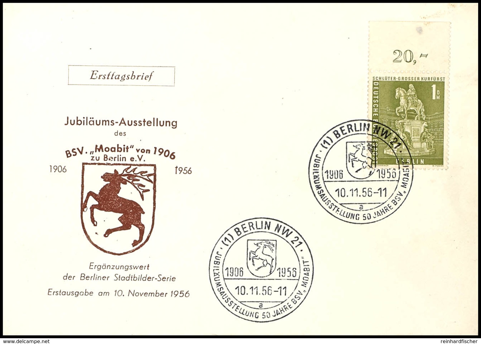 1 M. Stadtbilder, Oberrandstück, Mit Sonderstempel Auf Illustriertem FDC, Mi. 600.-, Katalog: 153FDC BF - Autres & Non Classés