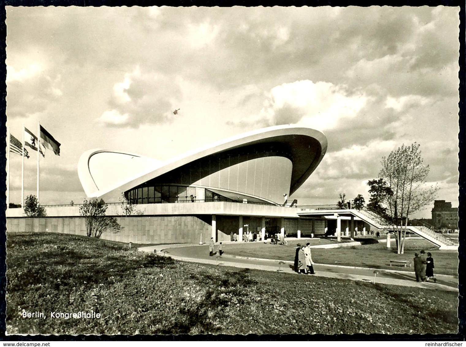 3 Mark Stadtbilder Auf Ansichtskarte "Kongresshalle" Mit Ersttagsstempel "BERLIN 26.4.58", Tadellose Erhaltung, Fotoatte - Sonstige & Ohne Zuordnung