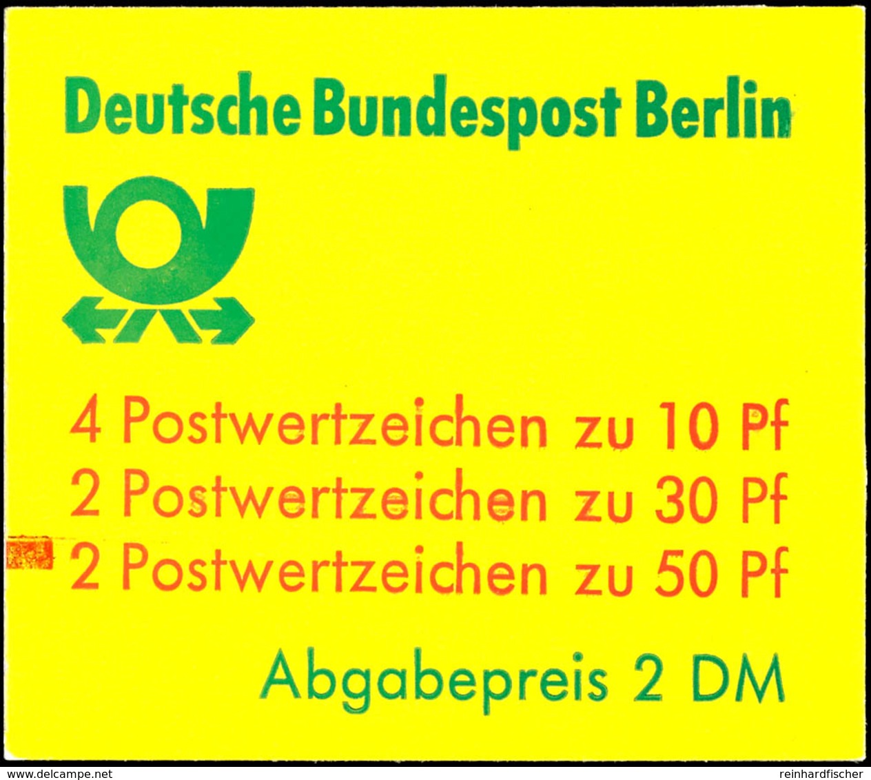 Markenheftchen Burgen Und Schlösser Reklame D, 4. Deckelseite In Type D, Mit Zählbalken, Auf Feld 3 Mit Plattenfehler XX - Sonstige & Ohne Zuordnung