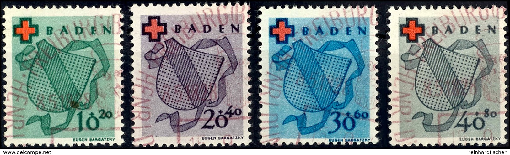 10 Bis 40 Pfg. Rotes Kreuz, 4 Werte Kpl. Mit Rotem Sonderstpl., Sign. Und Fotoattest Schlegel BPP, Mi. 400,-, Katalog: 4 - Autres & Non Classés