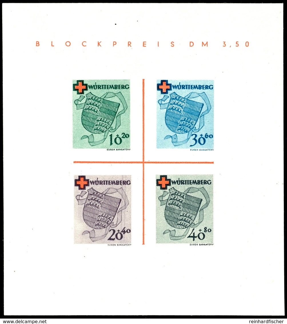 Blockausgabe "Rotes Kreuz", Type I/IV, Ungebraucht Ohne Gummi, Wie Verausgabt, Mi. 150,-, Katalog: Bl.1I (*) - Sonstige & Ohne Zuordnung